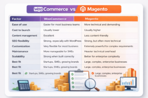 WooCommerce vs Magento: comparison chart