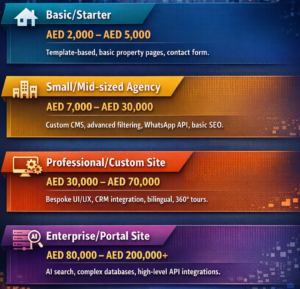 real estate website cost dubai pricing structure